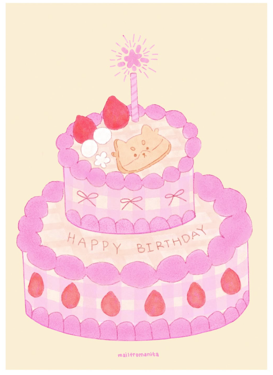 Strawberry Birthday Cake